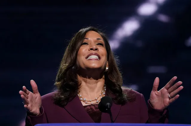 U.S. Senator Kamala Harris (D-CA) accepts the Democratic vice presidential nomination during an acceptance speech delivered for the largely virtual 2020 Democratic National Convention from the Chase Center in Wilmington, Delaware, U.S., August 19, 2020. (Photo by Kevin Lamarque/Reuters)