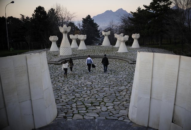 General view of the memorial monument “Mound of the Unbeaten” in Prilep, Macedonia, November 22, 2014. (Photo by Ognen Teofilovski/Reuters)