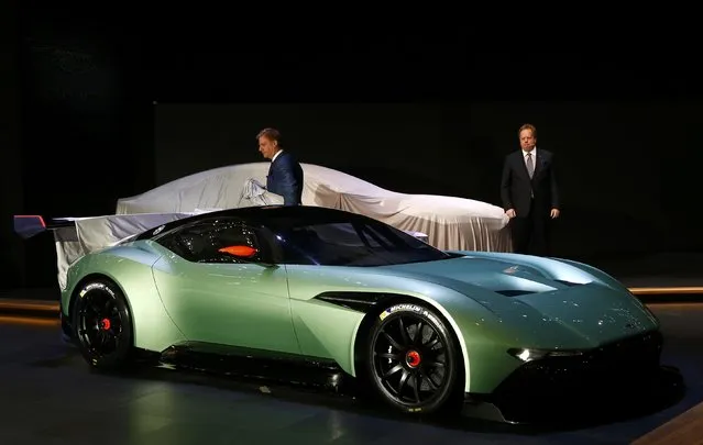 The Aston Martin Vulcan is unveiled during the first press day ahead of the 85th International Motor Show in Geneva March 3, 2015. REUTERS/Arnd Wiegmann