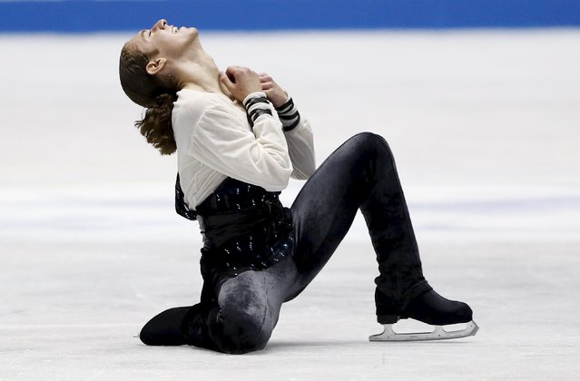 Jason Brown of the U.S. competes during the men's free skating program at the ISU World Team Trophy in Figure Skating in Tokyo April 17, 2015. (Photo by Yuya Shino/Reuters)