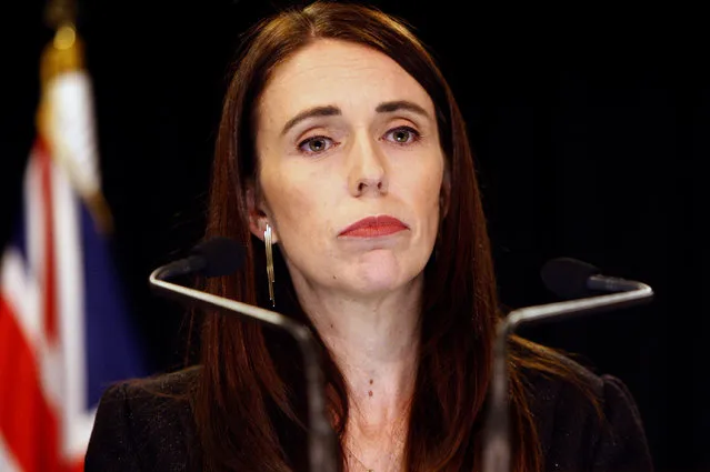 New Zealand Prime Minister Jacinda Ardern addresses a press conference in Wellington, New Zealand Monday, March 25, 2019. Ardern has announced a top-level inquiry into the circumstances surrounding the massacre of 50 people in two Christchurch mosques on March 15. (Photo by Nick Perry/AP Photo)