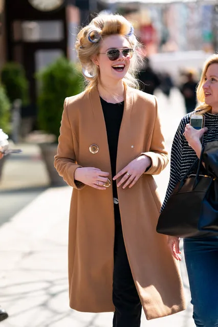 Elle Fanning is seen in the East Village on April 04, 2019 in New York City. (Photo by Gotham/GC Images)