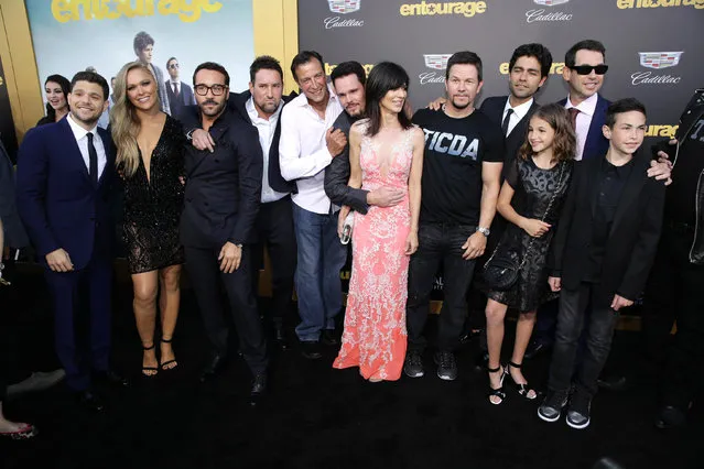 Cast and Crew of "Entourage" seen at Warner Bros. Premiere of "Entourage" held at Regency Village Theatre on Monday, June 1, 2015, in Westwood, Calif. (Photo by Eric Charbonneau/Invision for Warner Bros./AP Images)