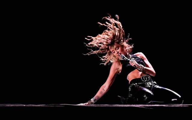 US singer Miley Cyrus performs on stage during a concert at the Sunny Hill Festival in Pristina on August 2, 2019. (Photo by Armend Nimani/AFP Photo)