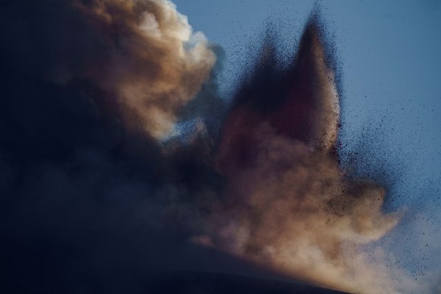 Smoke rises from a crater of Mount Etna, Europe's most active volcano, Italy on July 4, 2024. (Photo by Giuseppe Di Stefano/Etna Walk via Reuters)