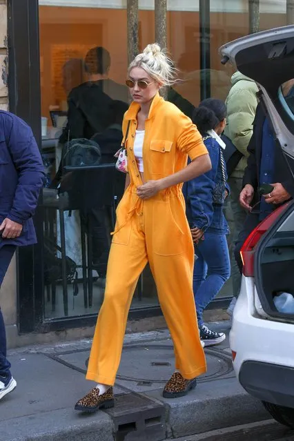 American model Gigi Hadid is seen on September 29, 2022 in Paris, France. (Photo by Pierre Suu/GC Images)