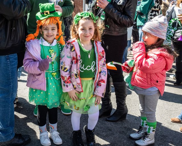 St. Patrick’s Day Parade revelers lined the streets in New York on March 22, 2025. (Photo by Gabriele Holtermann/AP Photo)