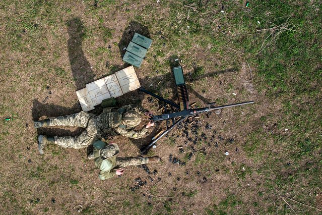 A Ukrainian serviceman practices on a training ground in east Ukraine on Thursday, March 27, 2025. (Photo by Oleg Petrasiuk/Ukraine's 24th Mechanized Brigade/AP Photo)