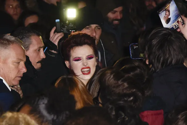 Bella Thorne attends the premiere of “Midnight Sun” on February 27, 2018 in Rome, Italy. (Photo by Splash News and Pictures)