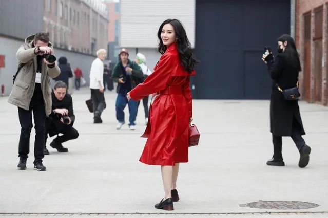 Chinese actress Shishi Liu attends Fashion Week in Milan, Italy on February 24, 2023. (Photo by Alessandro Garofalo/Reuters)
