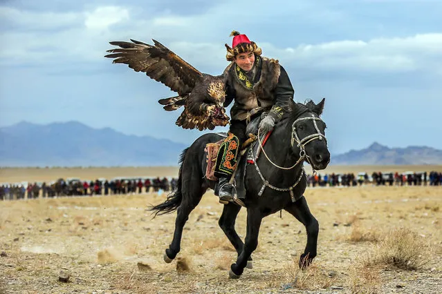 "It is so unique because the culture to hunt with trained birds". (Photo by Batzaya Choijiljav/Caters News)