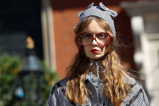 A model presents a creation at the Bora Aksu SS26 catwalk show during London Fashion Week in London, Britain, on September 19, 2025. (Photo by Katie Collins/Reuters)
