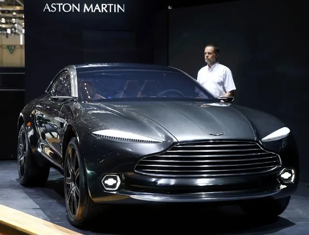 The Aston Martin DBX concept car is seen during the first press day ahead of the 85th International Motor Show in Geneva March 3, 2015. REUTERS/Arnd Wiegmann   