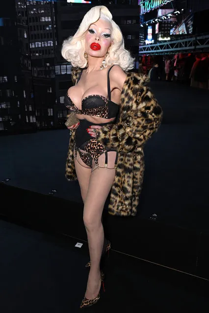 Amanda Lepore attends the Moschino x H&M – Front Row at Pier 36 on October 24, 2018 in New York City. (Photo by Mike Coppola/Getty Images)