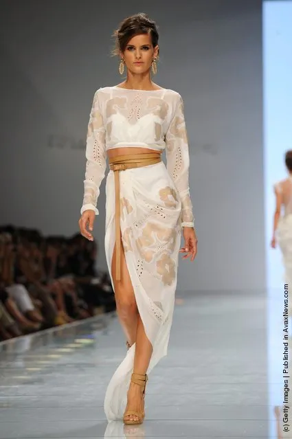 A model walks the runway at the Ermanno Scervino Spring/Summer 2012 fashion show as part Milan Womenswear Fashion Week