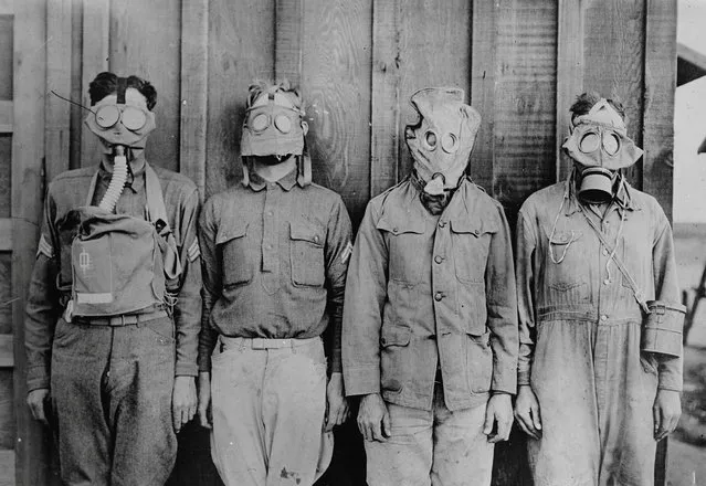 American, British, French, and German gas masks are seen in an undated photo taken during the First World War. (Photo by Reuters/Courtesy Library of Congress)