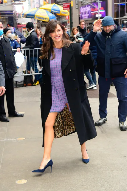 Actress Jennifer Garner is seen outside “Good Morning America” on March 1, 2022 in New York City. (Photo by Raymond Hall/GC Images)