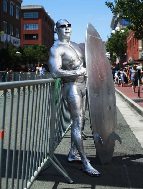 John Pina of San Diego dressed as the Silver Surfer at Comic-Con International in San Diego, USA on Jule 20, 2017. (Photo by K.C. Alfred/San Diego Union-Tribune via ZUMA Press/Rex Features/Shutterstock)