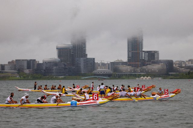 A general view as team Ukraine wins the dragon boat 500m final race at The World Games inn Chengdu, China on August 10, 2025. (Photo by Lisi Niesner/Reuters)