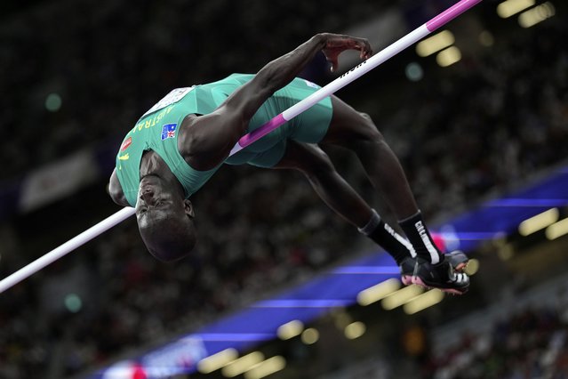 Australia's Yual Reath makes an attempt in the men's high jump final at the World Athletics Championships in Tokyo, Tuesday, September 16, 2025. (Photo by Matthias Schrader/AP Photo)