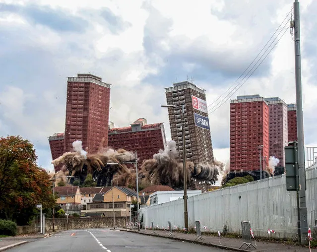 Demolition, a picture of the Red Road flats in Glasgow, won the urban view prize. (Photo by Lesley Smith/PA Wire)