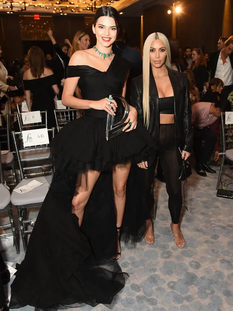 American media person Kendall Jenner and Kim Kardashian West attend the Daily Front Row's Fashion Media Awards at Four Seasons Hotel New York Downtown on September 8, 2017 in New York City.  (Photo by Nicholas Hunt/Getty Images for Daily Front Row)