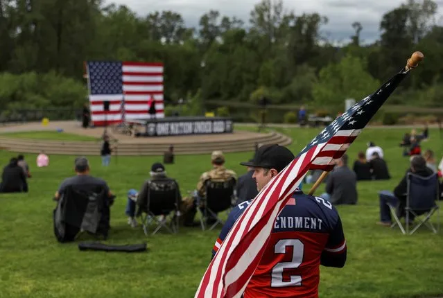 People gather at Riverfront Park for the May Day Second Amendment rally in Salem, Oregon, U.S., May 1, 2021. (Photo by Alisha Jucevic/Reuters)