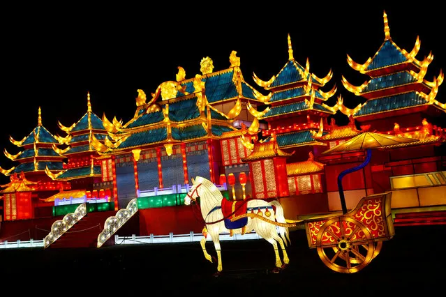 A light display is illuminated during the The Magical Lantern Festival marking the Chinese new year at Chiswick House in London, Britain January 18, 2017. (Photo by Neil Hall/Reuters)