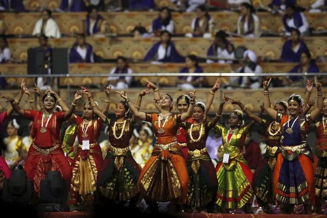 Participants perform at the venue of World Culture Festival on the banks of a river in New Delhi, India, March 11, 2016. (Photo by Adnan Abidi/Reuters)