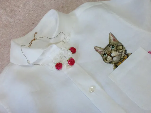 Embroider Cats On Shirts By Hiroko Kubota