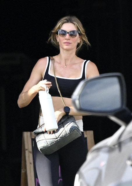 Gisele Bündchen shows off off her slender midriff on a visit to the gym in Miami amid “deep disappointment” over controversial jokes during Tom Brady's infamous Netflix roast. The Brazilian-born supermodel, who reportedly feels let down that her ex-husband has “once again” put football ahead his family by partaking in the comedy special, looked somber as she walked her dog near her home in Surfside, Florida, on Wednesday, May 9, 2024. (Photo by The Mega Agency)