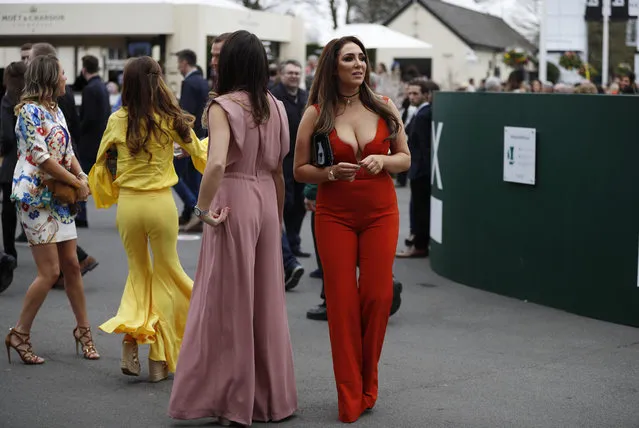 Racegoers during the Grand National Festival at Aintree Racecourse on April 6, 2017 in Liverpool, England. (Photo by Phil Noble/Reuters/Livepic)