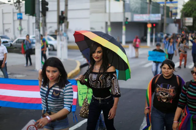 Participants take part in an LGBT march against homophobia in San Salvador, El Salvador May 21, 2016. (Photo by Jose Cabezas/Reuters)