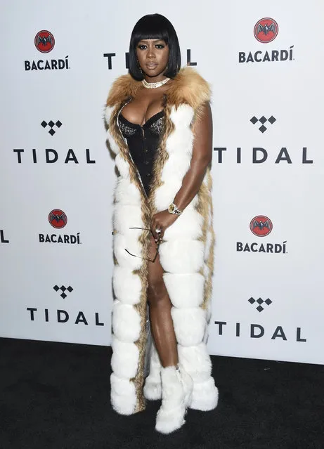 Remy Ma arrives at the TIDAL X: Brooklyn 3rd annual Benefit Concert at Barclays Center on Tuesday, October 17, 2017, in New York. (Photo by Evan Agostini/Invision/AP Photo)