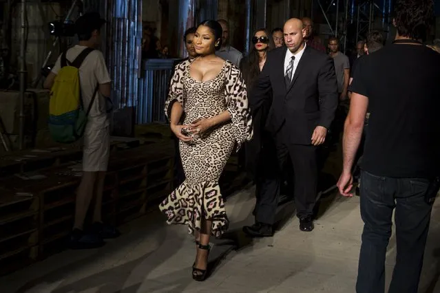 Singer Nicki Minaj departs after a presentation of the Givenchy Spring/Summer 2016 collection during New York Fashion Week in New York September 11, 2015. (Photo by Lucas Jackson/Reuters)