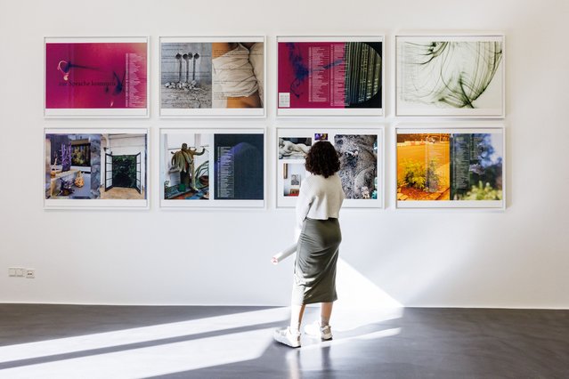 A member of the media visits the exhibition “Space” by German photographer Wolfgang Tillmans at the Albertinum in Dresden, eastern Germany on March 6, 2025. With this exhibition running from March 8, 2025 until June 29, 2025 entitled “Space”, the internationally acclaimed photographer Wolfgang Tillmans is giving an insight into his work. (Photo by Jens Schlueter/AFP Photo)