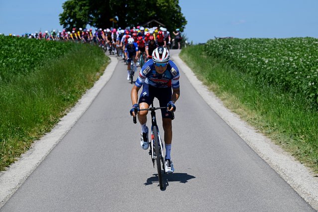 Mauri Vansevenant of Belgium and Team Soudal Quick-Step competes during the 88th Tour de Suisse, Stage 3 a 195.6km stage from Aarau to Heiden 809m / #UCIWT / on June 17, 2025 in Heiden, Switzerland. (Photo by Tim de Waele/Getty Images)