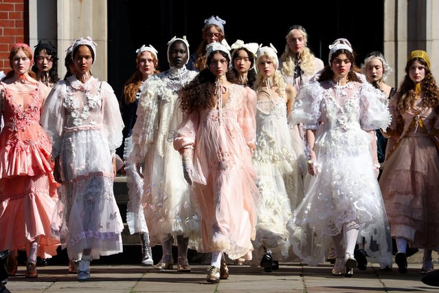 Models present creations at the Bora Aksu SS26 catwalk show during London Fashion Week in London, Britain, on September 19, 2025. (Photo by Katie Collins/Reuters)