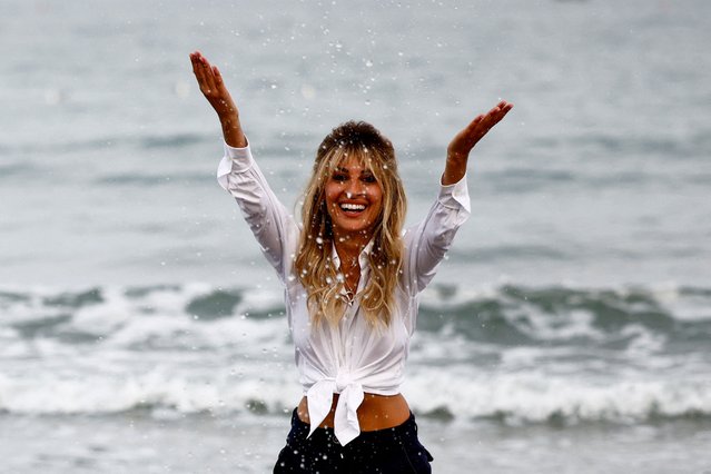 Italian actress and former model Sveva Alviti attends a photocall during the 81st Venice International Film Festival at Hotel Excelsior on August 27, 2024 in Venice, Italy. (Photo by Yara Nardi/Reuters)