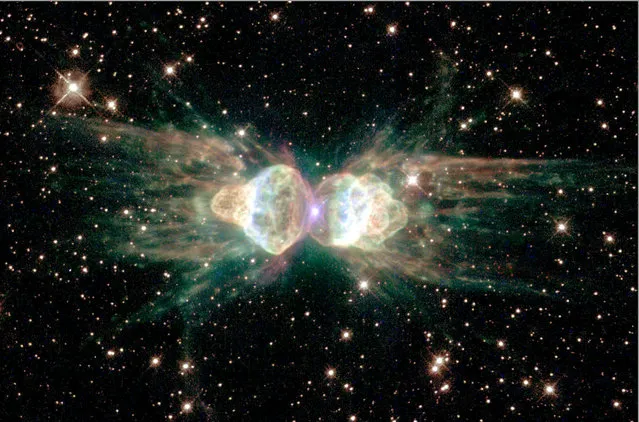 The glowing remains of a dying, sun-like star – of the so-called “Ant nebula” – Menzel 3, or Mz3. (Photo by Reuters/NASA)
