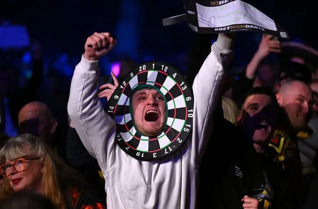 Darts fans in fancy dress enjoying the atmosphere during the 2024 BetMGM Premier League Darts at Utilita Arena on February 22, 2024 in Newcastle upon Tyne, England. (Photo by Stu Forster/Getty Images)