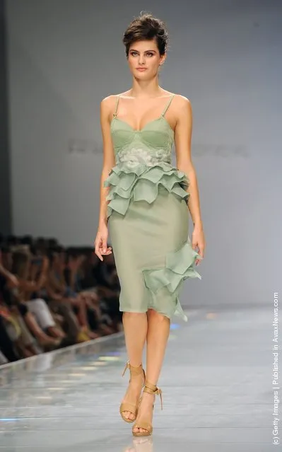 A model walks the runway at the Ermanno Scervino Spring/Summer 2012 fashion show as part Milan Womenswear Fashion Week