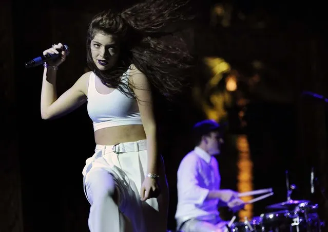 Lorde performs at the 2014 Coachella Music and Arts Festival. (Photo by Chris Pizzello/Invision)