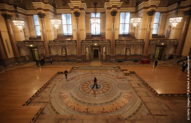 St. Georges Hall's Rare Minton Floor Tiles Are Prepared For Public Display