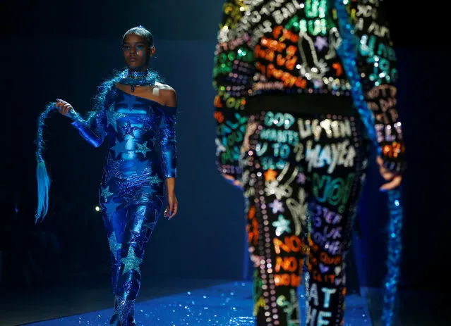 Models present creations from the fashion label Discount Universe during Australian Fashion week in Sydney, Australia May 18, 2016. (Photo by Jason Reed/Reuters)