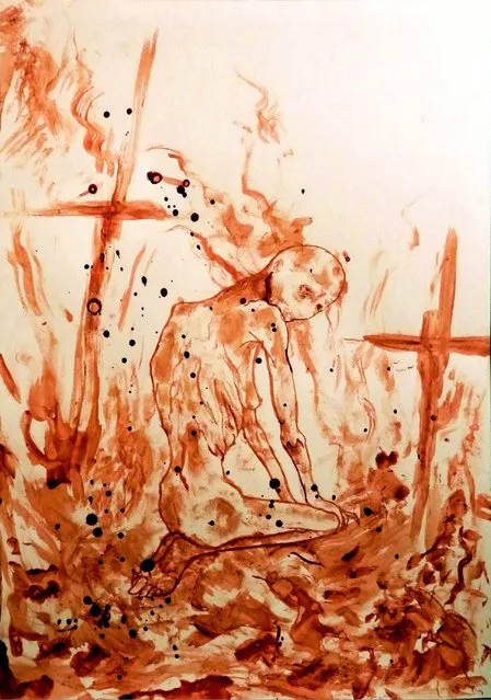 Blood Paintings By Maxime Taccardi