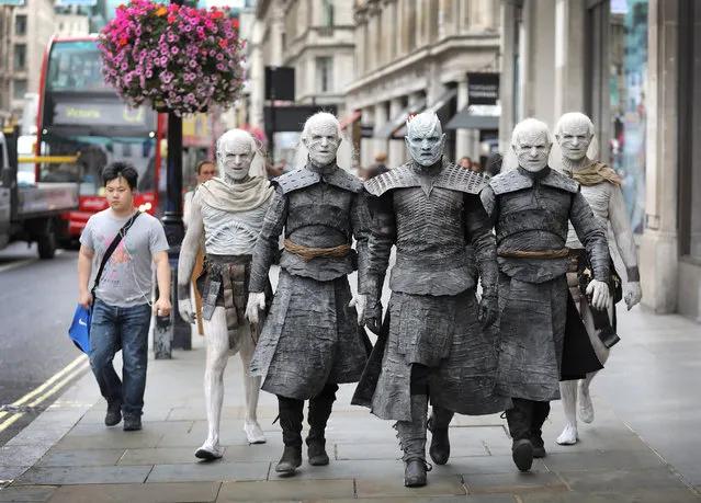 The Night King and White Walkers march through Oxford Circus to promote the forthcoming “Game Of Thrones” Season 7 on July 11, 2017 in London, England. The new season airs at 9pm on July 17th on Sky Atlantic. (Photo by Tim P. Whitby/Tim P. Whitby/Getty Images)