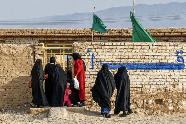 Afghan female students arrive for their lessons at a madrassa, or an Islamic school, on the outskirts of Mazar-i-Sharif on April 8, 2025. (Photo by Atif Aryan/AFP Photo)