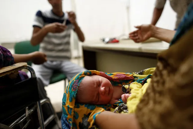 A 5-day-old western Sahrawi child is seen at the only hospital in Tifariti, Western Sahara, September 8, 2016. (Photo by Zohra Bensemra/Reuters)