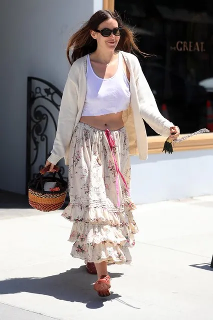 Actress, Bruce Willis' daughter Scout Willis shows of her toned tummy as she is seen running errands on July 10, 2023. (Photo by The Mega Agency)